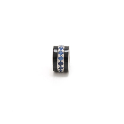 Sterling Silver Pavé Wheel Spacer Bead – Ruby Tsavorite Sapphire Diamond
