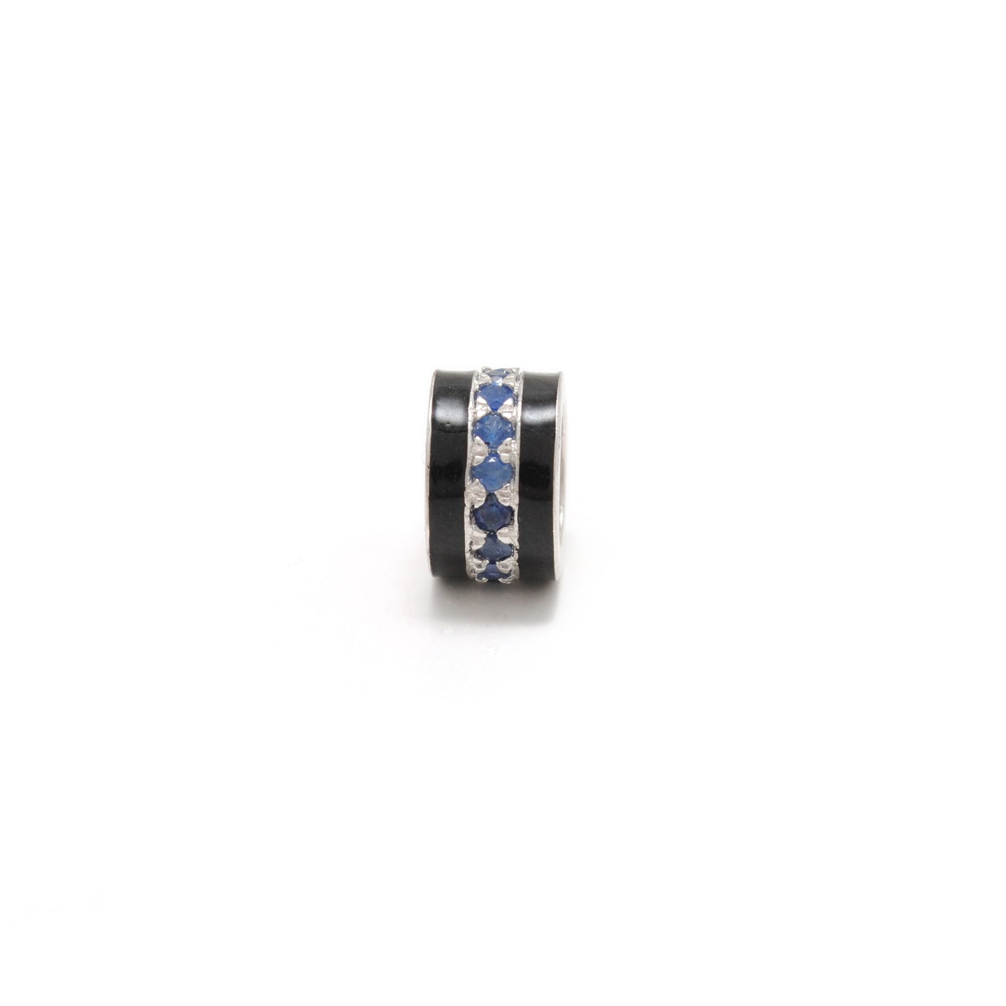 Sterling Silver Pavé Wheel Spacer Bead – Ruby Tsavorite Sapphire Diamond