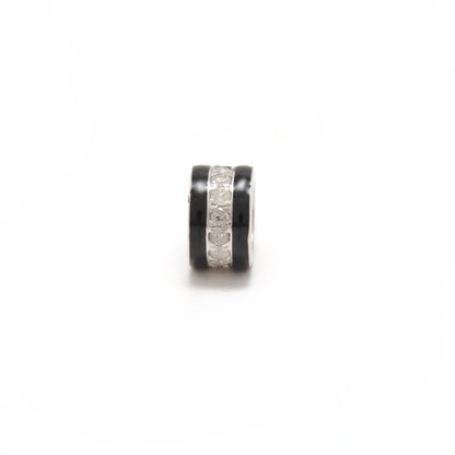 Sterling Silver Pavé Wheel Spacer Bead – Ruby Tsavorite Sapphire Diamond