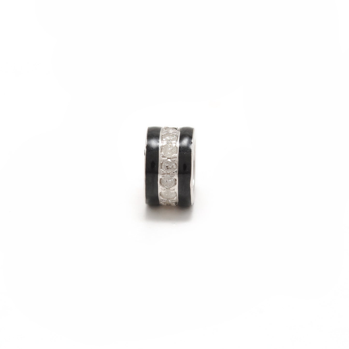 Sterling Silver Pavé Wheel Spacer Bead – Ruby Tsavorite Sapphire Diamond