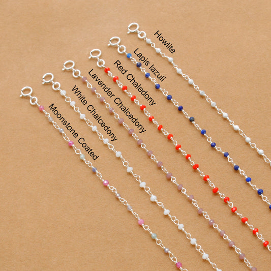 925 Sterling Silver Multi-Gemstone Beaded Bracelet | Kanika Creations - Kanika Creations
