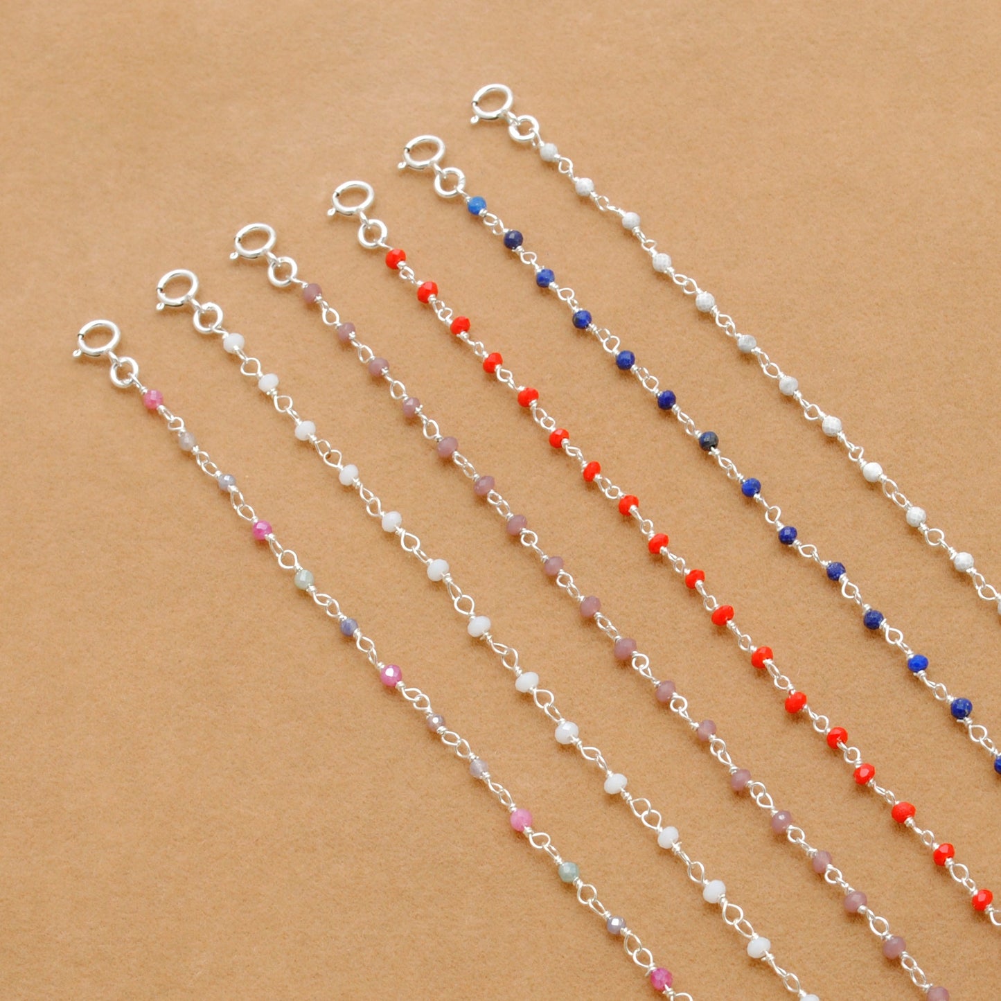 925 Sterling Silver Multi-Gemstone Beaded Bracelet | Kanika Creations - Kanika Creations