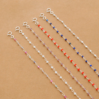 925 Sterling Silver Multi-Gemstone Beaded Bracelet | Kanika Creations - Kanika Creations