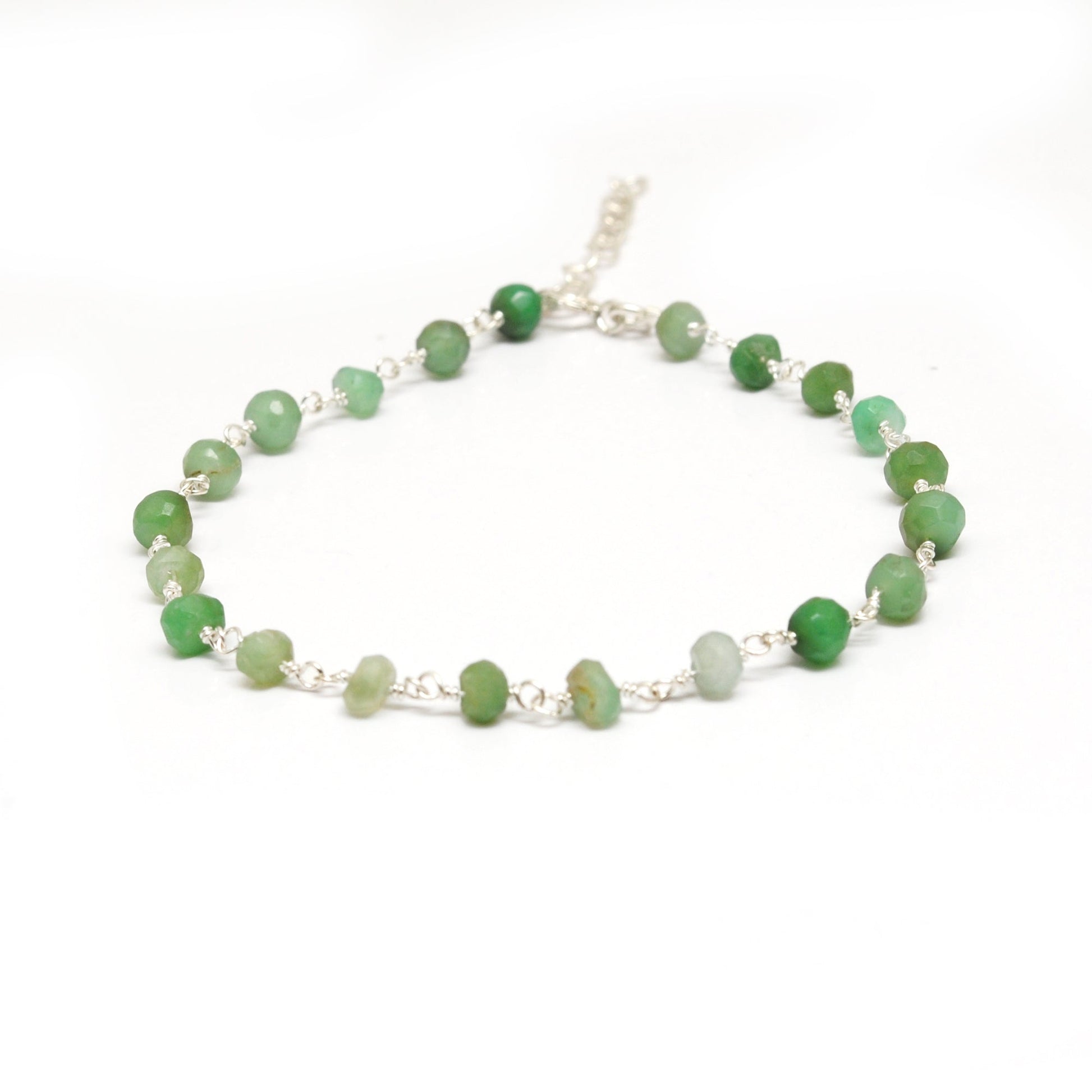 925 Sterling Silver Necklace with Emerald Quartz, Ruby Zoisite, Pink & Kunzite Quartz - Kanika Creations