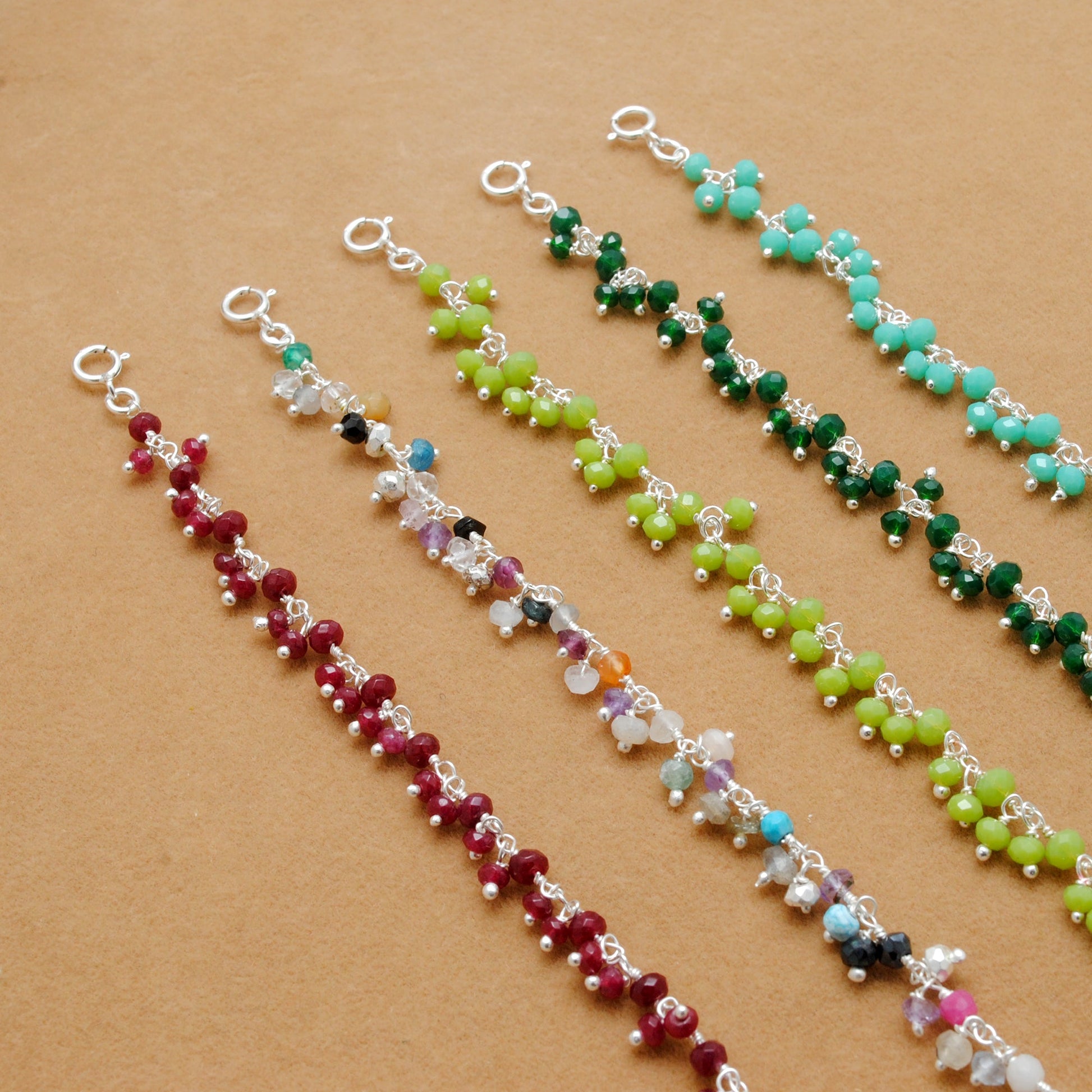 Vibrant Multicolor Chalcedony Gemstone Necklace in 925 Sterling Silver – Handcrafted Elegance - Kanika Creations