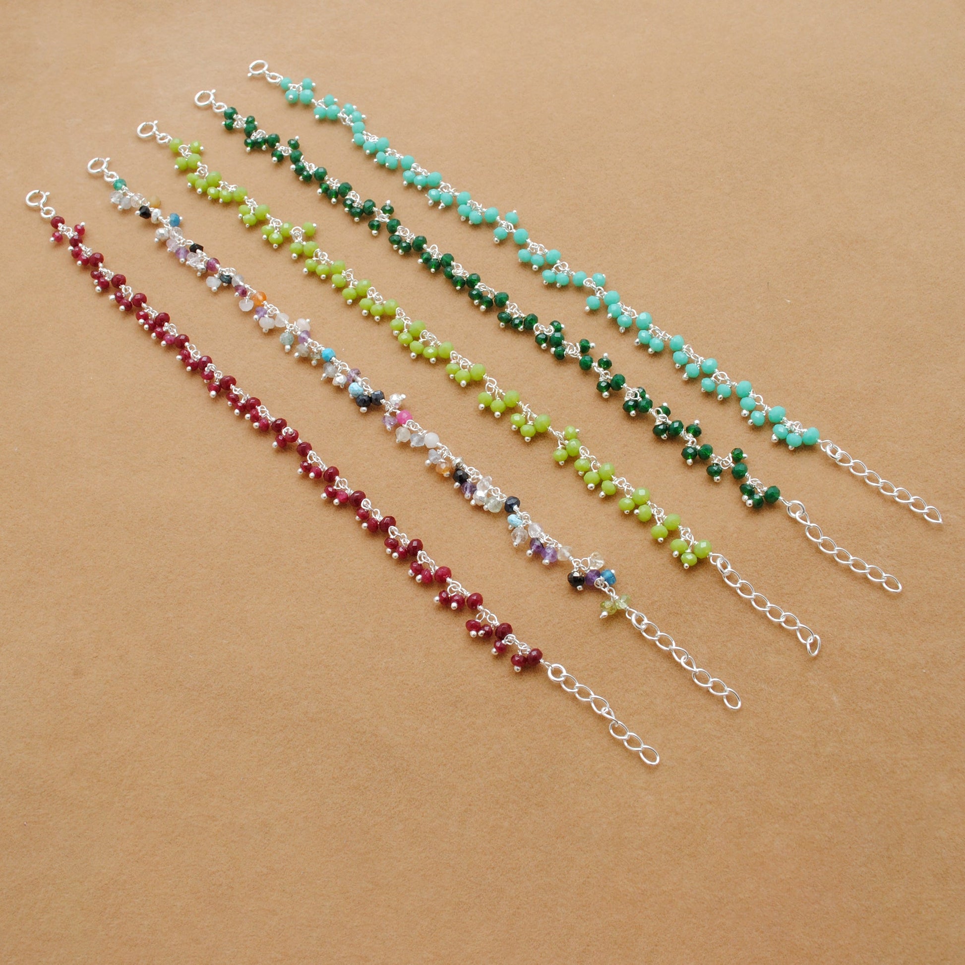 Vibrant Multicolor Chalcedony Gemstone Necklace in 925 Sterling Silver – Handcrafted Elegance - Kanika Creations