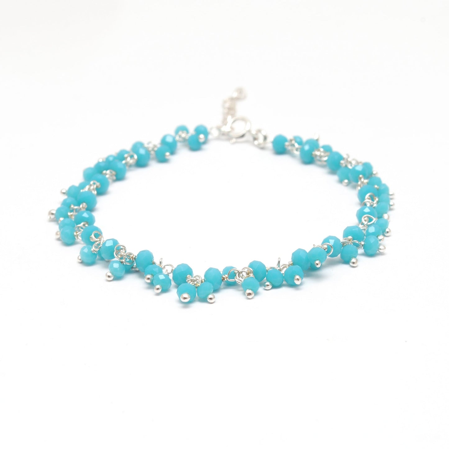 Colorful Gemstone Necklace in 925 Sterling Silver – Handcrafted Elegance with Ers Quartz & Chalcedony - Kanika Creations