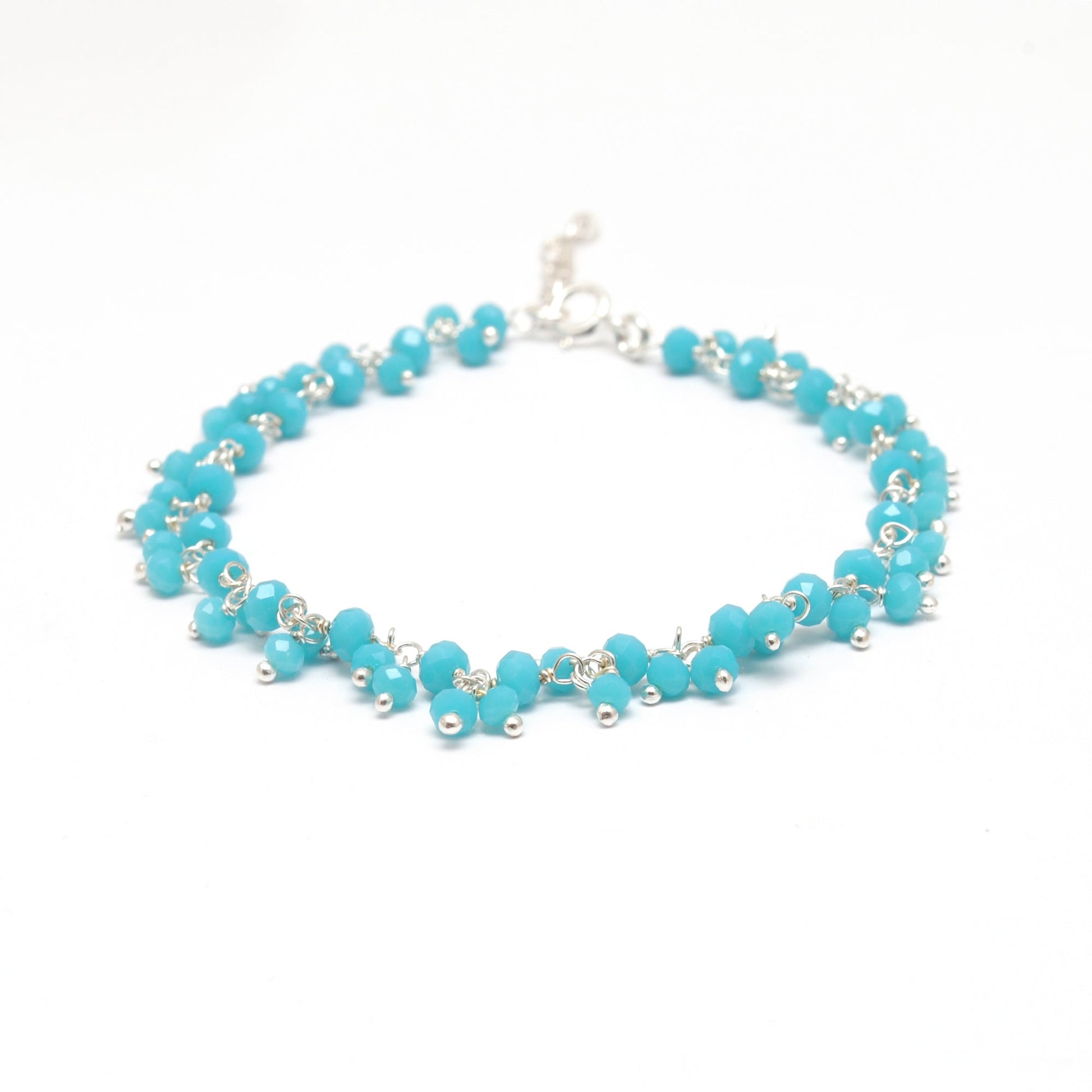 Colorful Gemstone Necklace in 925 Sterling Silver – Handcrafted Elegance with Ers Quartz & Chalcedony - Kanika Creations