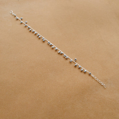 Handmade 925 Sterling Silver Rosary Chain Bracelet and Matching Necklace – Dangling Beads Jewelry - Kanika Creations