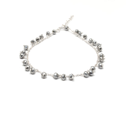 Handmade 925 Sterling Silver Rosary Chain Bracelet and Matching Necklace – Dangling Beads Jewelry - Kanika Creations