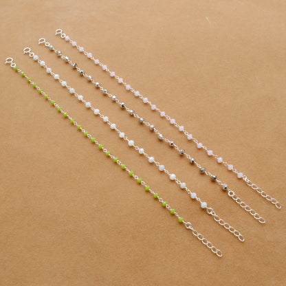 925 Sterling Silver Rose & Green Chalcedony Necklace with Pyrite Gem - Kanika Creations