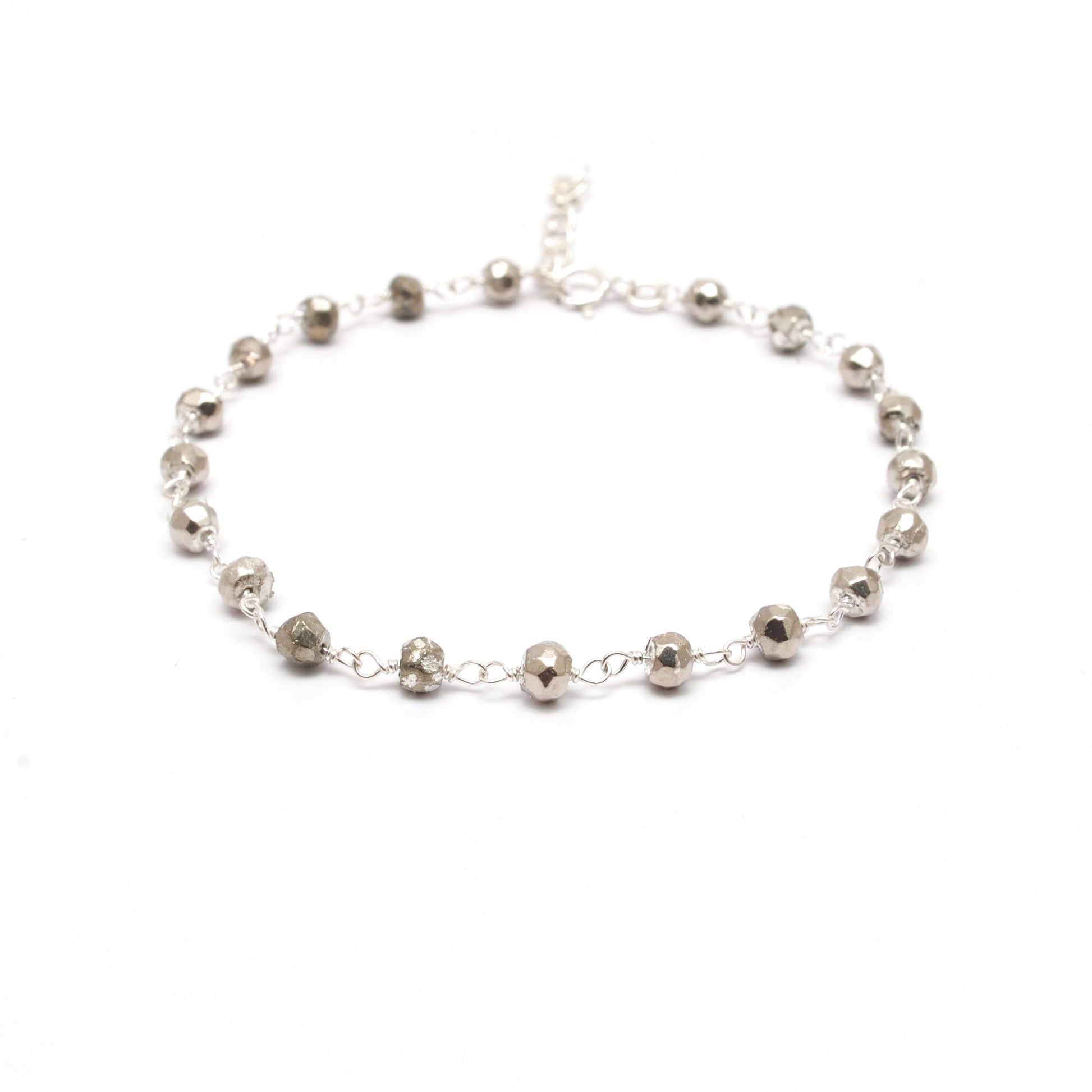 925 Sterling Silver Rose & Green Chalcedony Necklace with Pyrite Gem - Kanika Creations