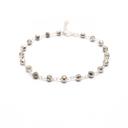 925 Sterling Silver Rose & Green Chalcedony Necklace with Pyrite Gem - Kanika Creations
