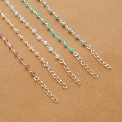 925 Sterling Silver Pastel Chalcedony Bracelet – Peach, Pink & More