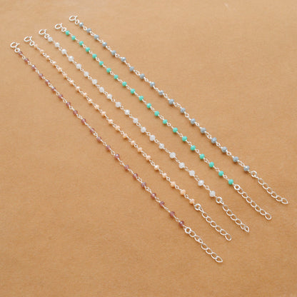 925 Sterling Silver Pastel Chalcedony Bracelet – Peach, Pink & More
