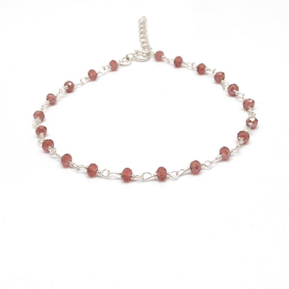 925 Sterling Silver Pastel Chalcedony Bracelet – Peach, Pink & More