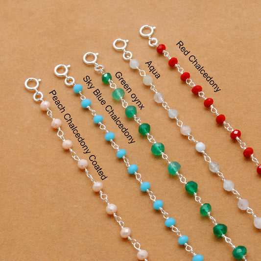 925 Sterling Silver Radiance Necklace – Chalcedony & Onyx Gem - Kanika Creations