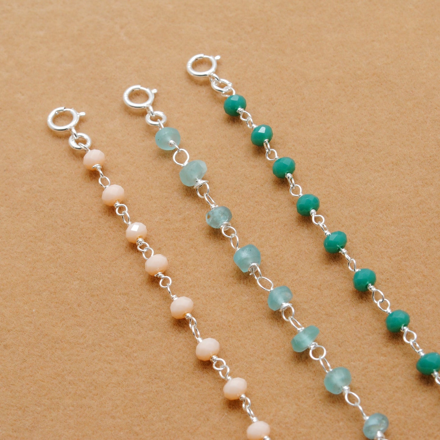 925 Sterling Silver Multi-Gemstone Rosary Necklace – Chalcedony & Apatite Gemstone - Kanika Creations