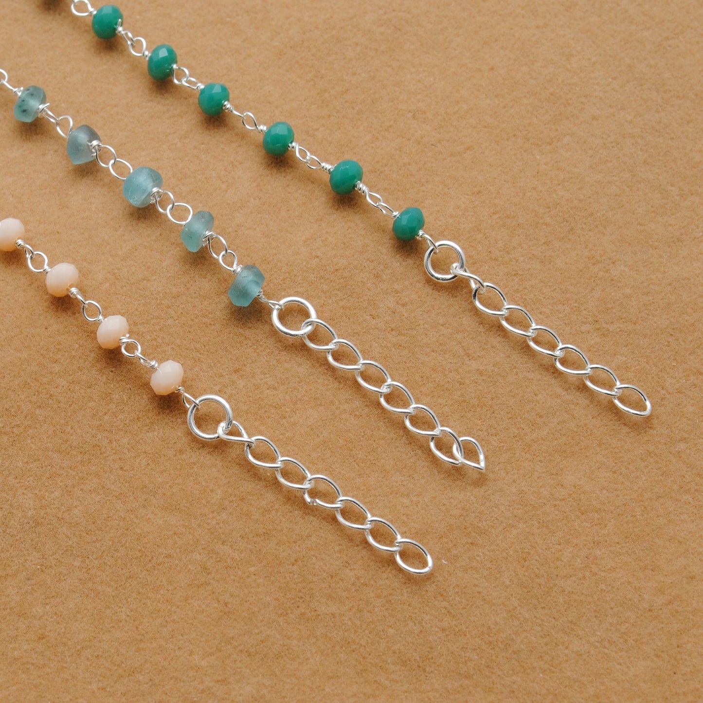 925 Sterling Silver Multi-Gemstone Rosary Necklace – Chalcedony & Apatite Gemstone - Kanika Creations