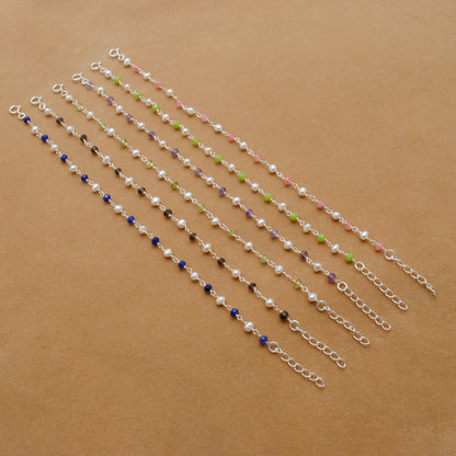 925 Silver Multi-Gemstone & Pearl Necklace – Amethyst, Chalcedony, Smoky Quartz Gemstone - Kanika Creations