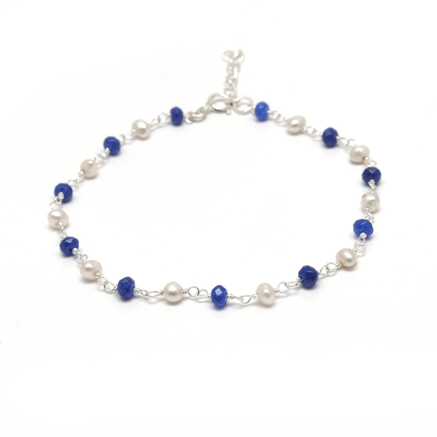 925 Silver Multi-Gemstone & Pearl Necklace – Amethyst, Chalcedony, Smoky Quartz Gemstone - Kanika Creations