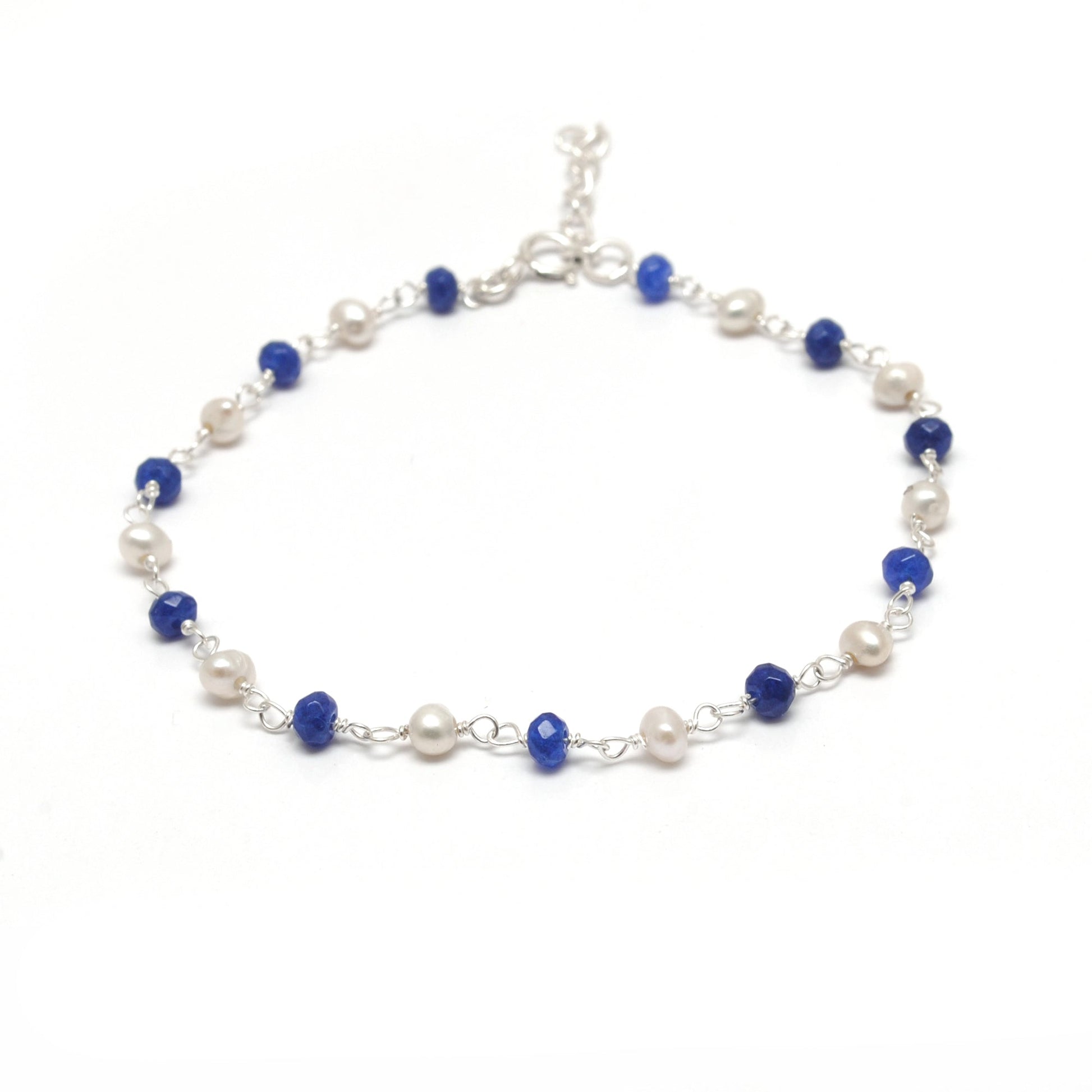 925 Silver Multi-Gemstone & Pearl Necklace – Amethyst, Chalcedony, Smoky Quartz Gemstone - Kanika Creations