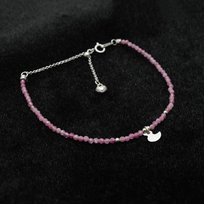 Genuine Pink Tourmaline Beads Bracelet 8.5 inch