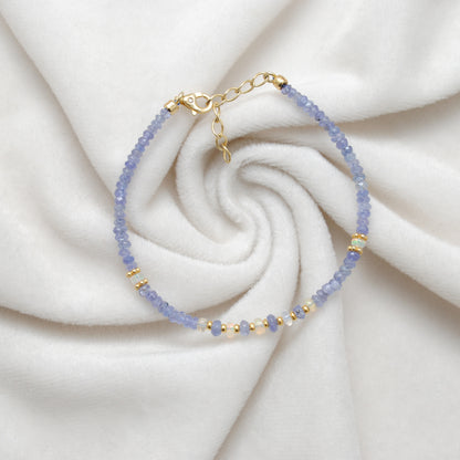 Opal With Tanzanite silver bracelet 8 inch