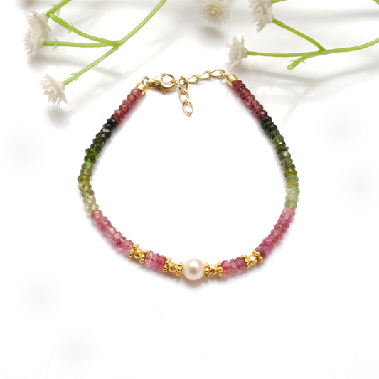 Pearl Bracelet With Tourmaline