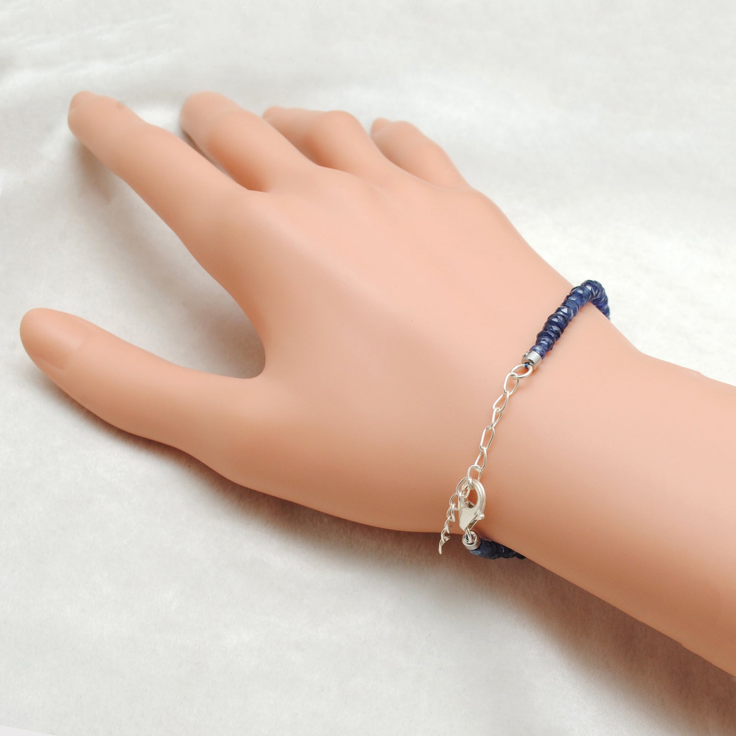 925 Sterling Silver Kyanite & Pearl Beaded Bracelet – Dainty Gift