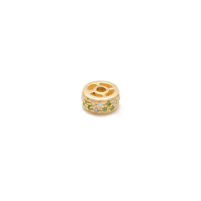 Tsavorite Ruby Diamond Sapphire Eternity Rondelle Wheel Spacer Bead Charm 1pc