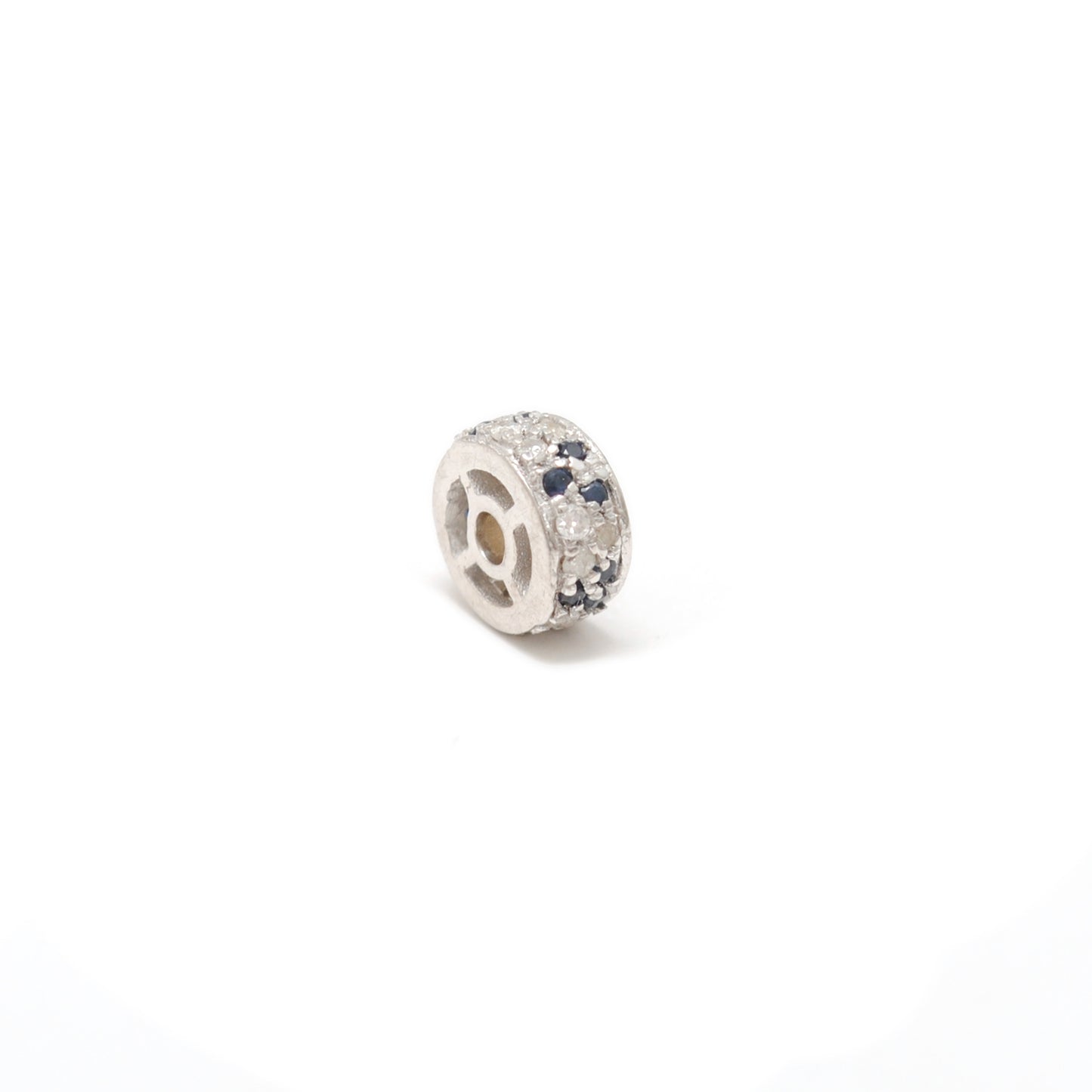 Tsavorite Ruby Diamond Sapphire Eternity Rondelle Wheel Spacer Bead Charm 1pc