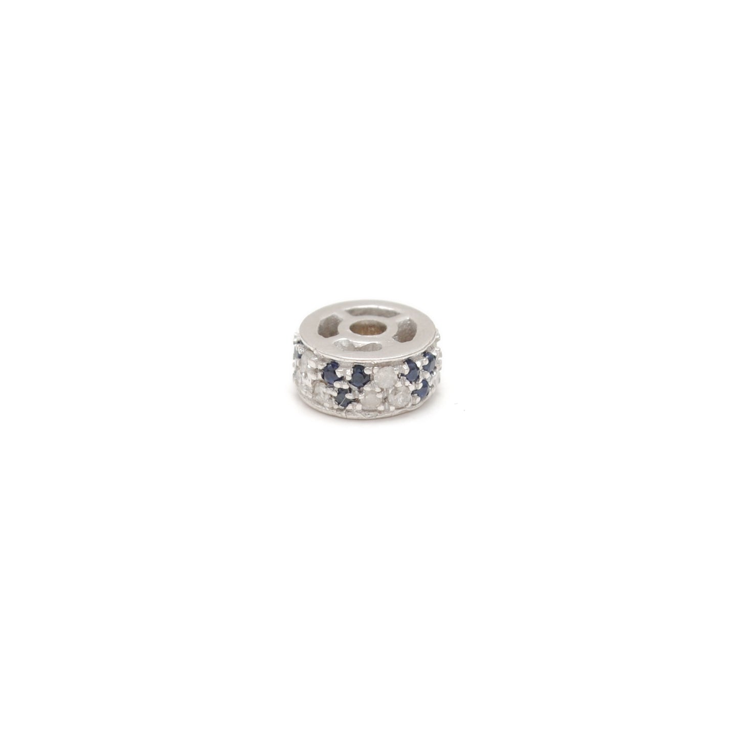 Tsavorite Ruby Diamond Sapphire Eternity Rondelle Wheel Spacer Bead Charm 1pc