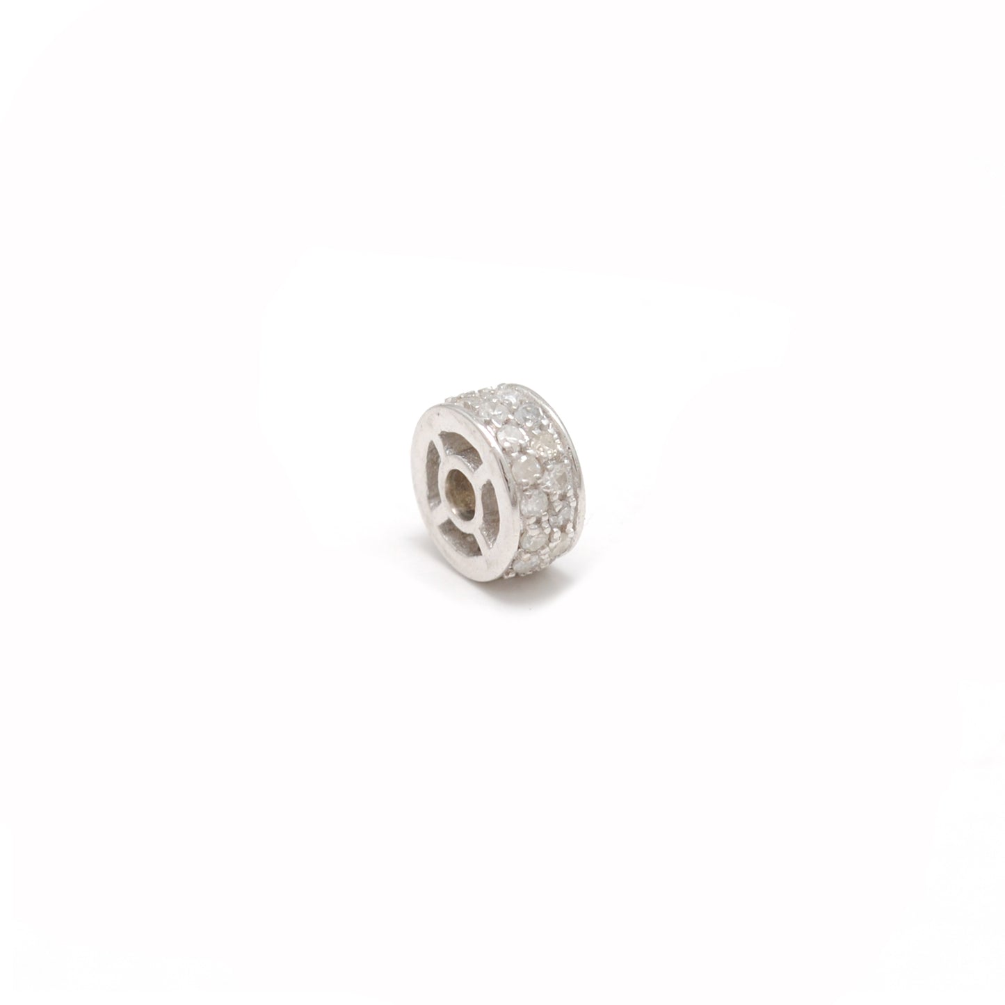 Tsavorite Ruby Diamond Sapphire Eternity Rondelle Wheel Spacer Bead Charm 1pc