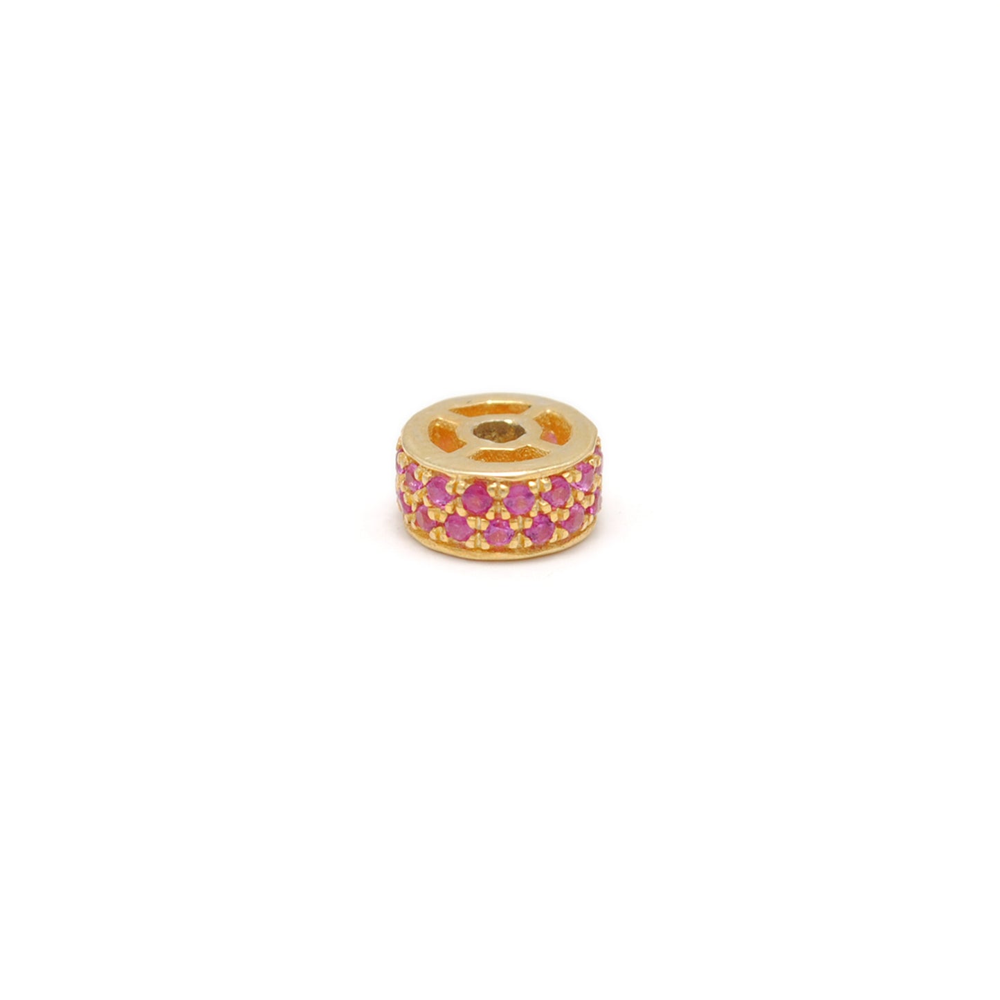 Tsavorite Ruby Diamond Sapphire Eternity Rondelle Wheel Spacer Bead Charm 1pc