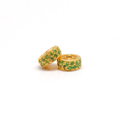 Tsavorite Ruby Diamond Sapphire Eternity Rondelle Wheel Spacer Bead Charm 1pc