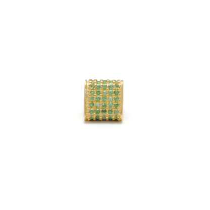 Diamond Ruby Sapphire Pavé Bead Spacer – Sterling Silver 8mm