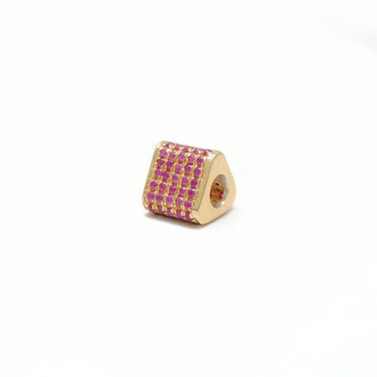 Diamond Ruby Sapphire Pavé Bead Spacer – Sterling Silver 8mm