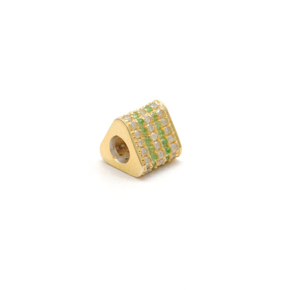 Diamond Ruby Sapphire Pavé Bead Spacer – Sterling Silver 8mm