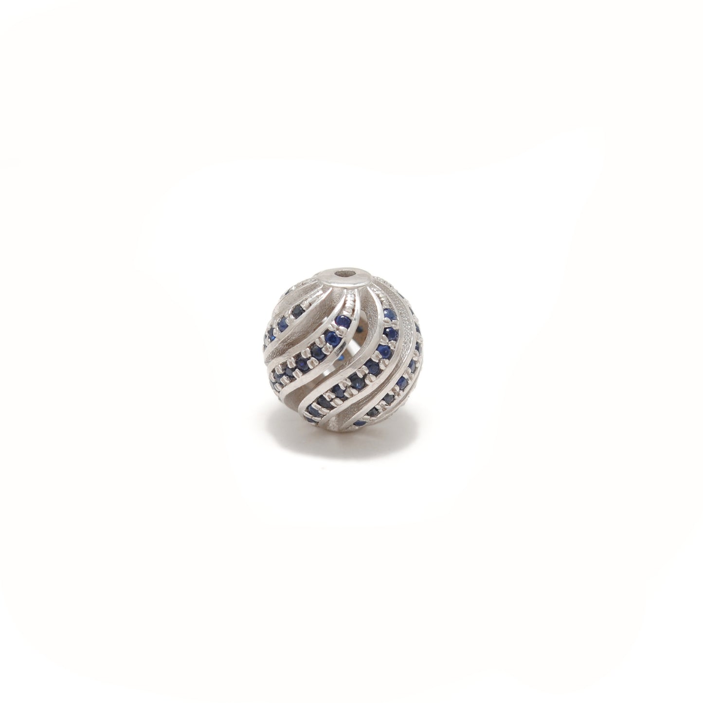 Sterling Silver Pave Diamond Ruby Sapphire Spacer Ball Beads 10mm – DIY Jewelry Craft
