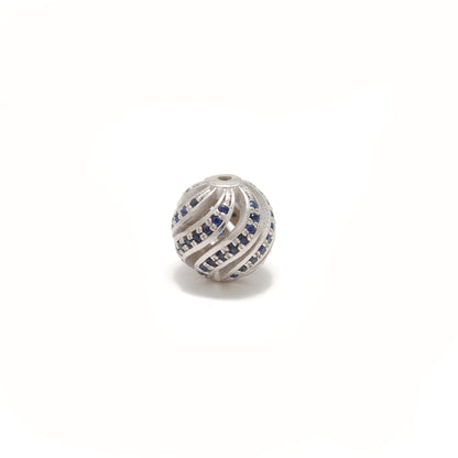 Sterling Silver Pave Diamond Ruby Sapphire Spacer Ball Beads 10mm – DIY Jewelry Craft