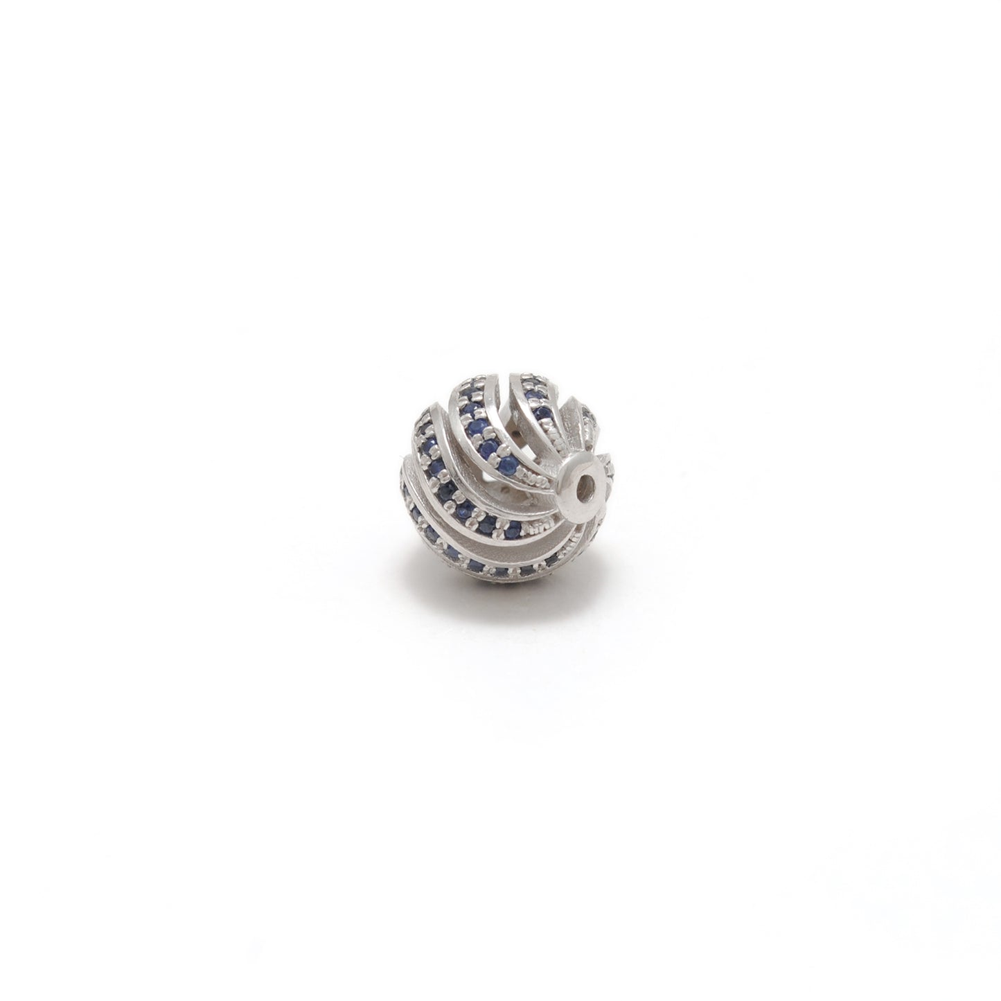 Sterling Silver Pave Diamond Ruby Sapphire Spacer Ball Beads 10mm – DIY Jewelry Craft