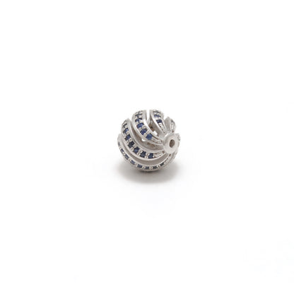 Sterling Silver Pave Diamond Ruby Sapphire Spacer Ball Beads 10mm – DIY Jewelry Craft