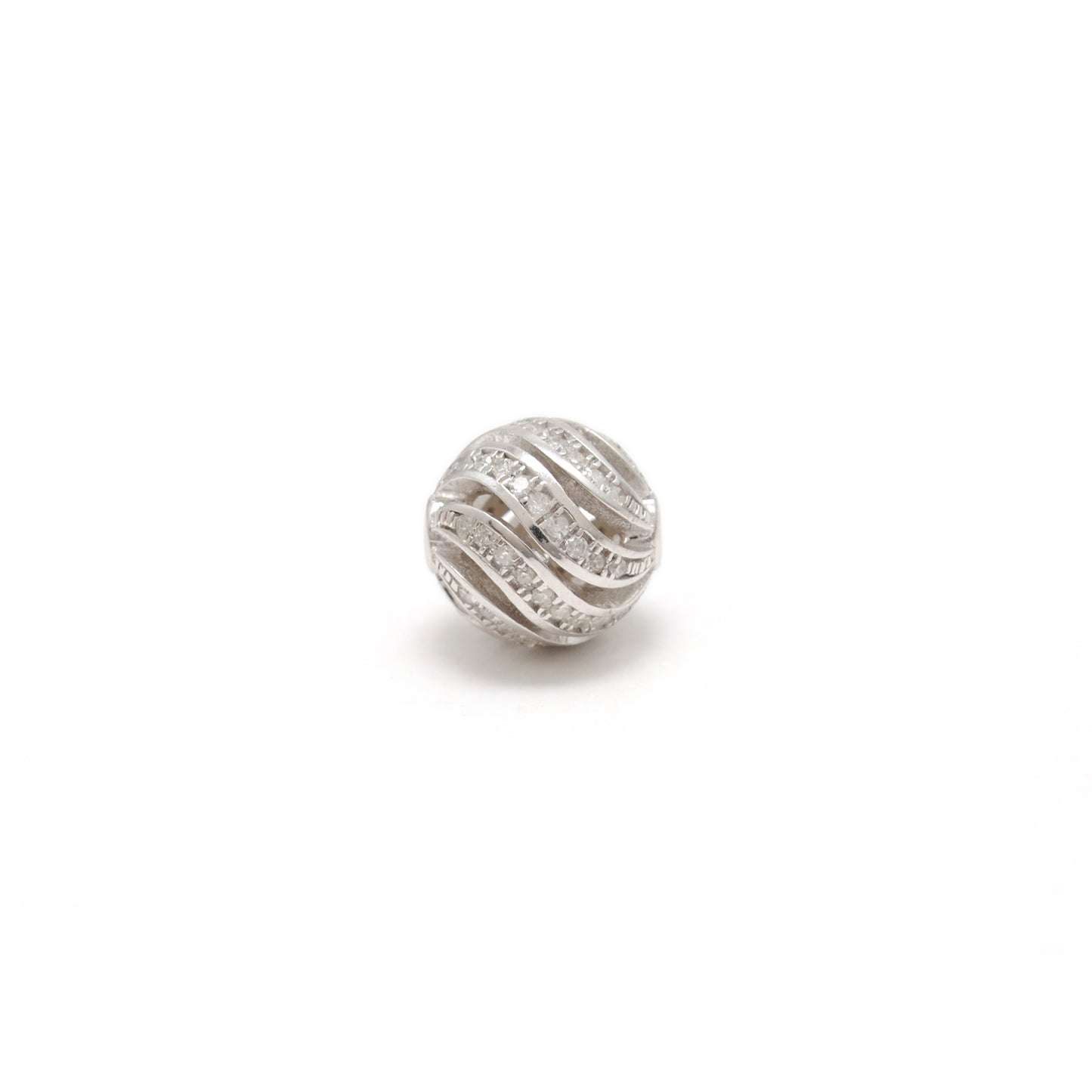 Sterling Silver Pave Diamond Ruby Sapphire Spacer Ball Beads 10mm – DIY Jewelry Craft