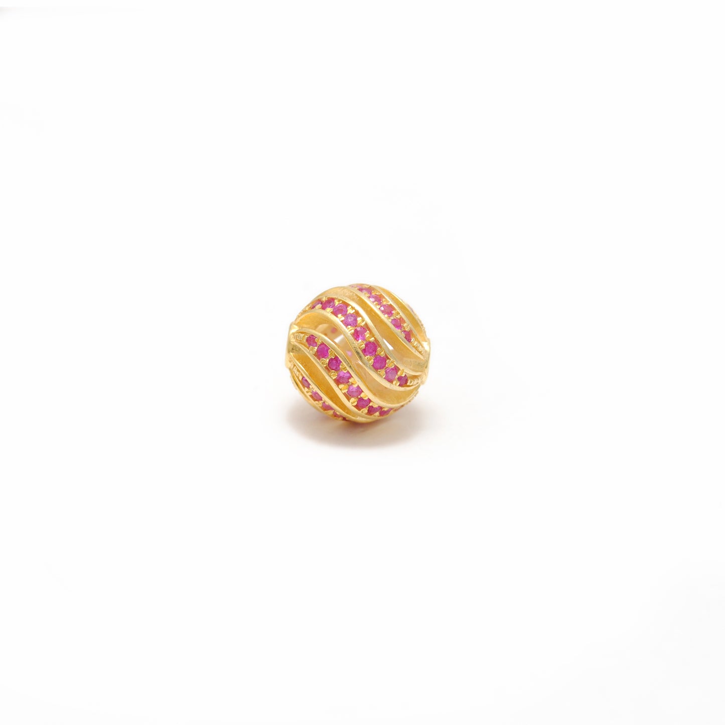 Sterling Silver Pave Diamond Ruby Sapphire Spacer Ball Beads 10mm – DIY Jewelry Craft