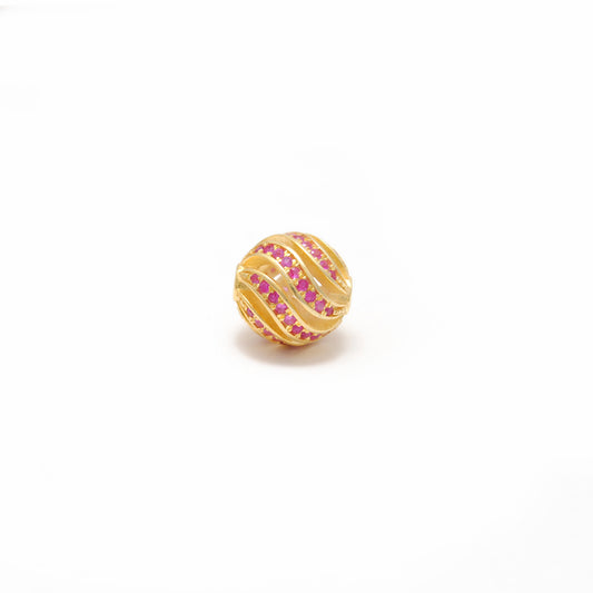 Sterling Silver Pave Diamond Ruby Sapphire Spacer Ball Beads 10mm – DIY Jewelry Craft