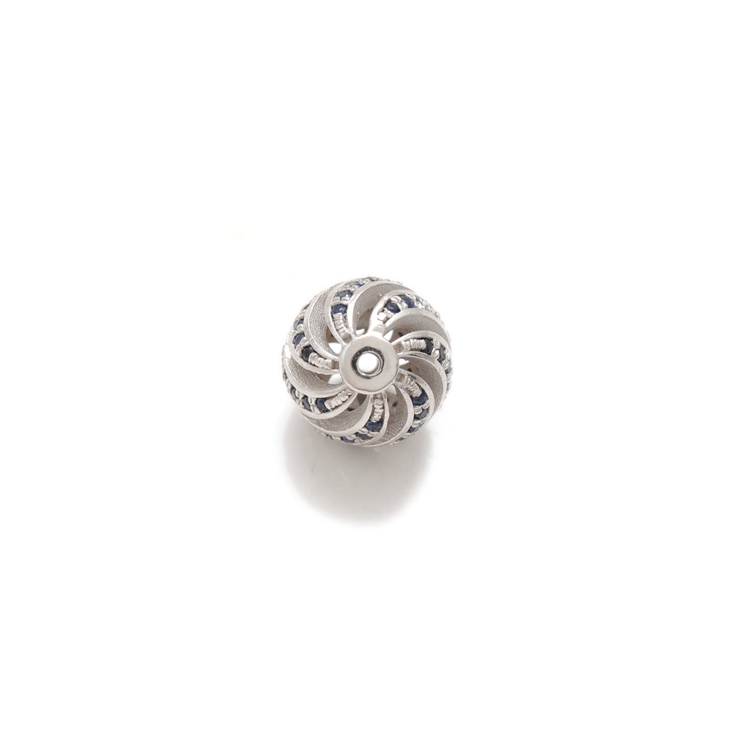 Sterling Silver Pave Diamond Ruby Sapphire Spacer Ball Beads 10mm – DIY Jewelry Craft