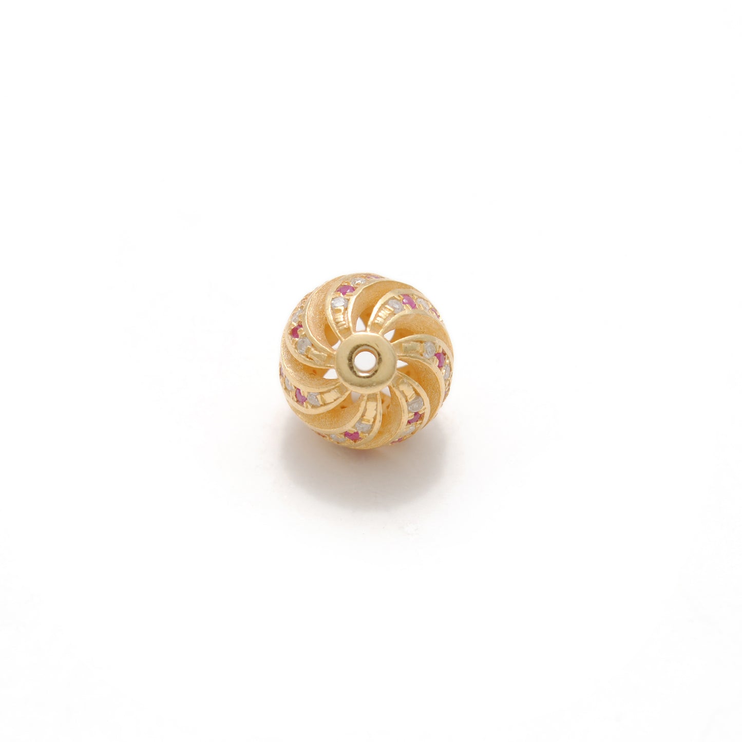 Sterling Silver Pave Diamond Ruby Sapphire Spacer Ball Beads 10mm – DIY Jewelry Craft