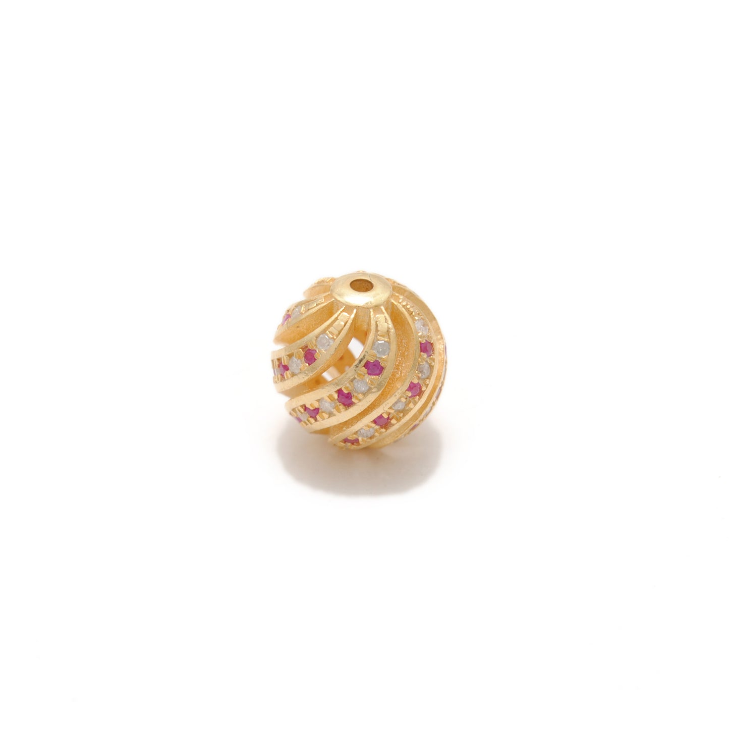 Sterling Silver Pave Diamond Ruby Sapphire Spacer Ball Beads 10mm – DIY Jewelry Craft