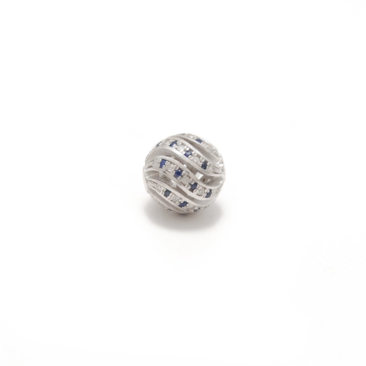 Sterling Silver Pave Diamond Ruby Sapphire Spacer Ball Beads 10mm – DIY Jewelry Craft